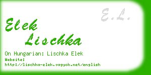 elek lischka business card